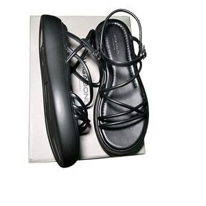 NIB Vagabond Shoemakers Women's Black Blenda Leather Strappy Platform Sandals 10